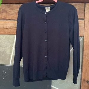 LL Bean Women’s Black Cotton Cardigan L